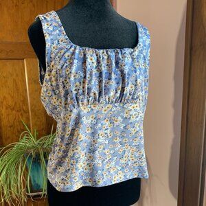 Vintage 90s Zenobla Floral Fairycore Tank Top  Cottagecore Coquette Y2K Plus 1XL